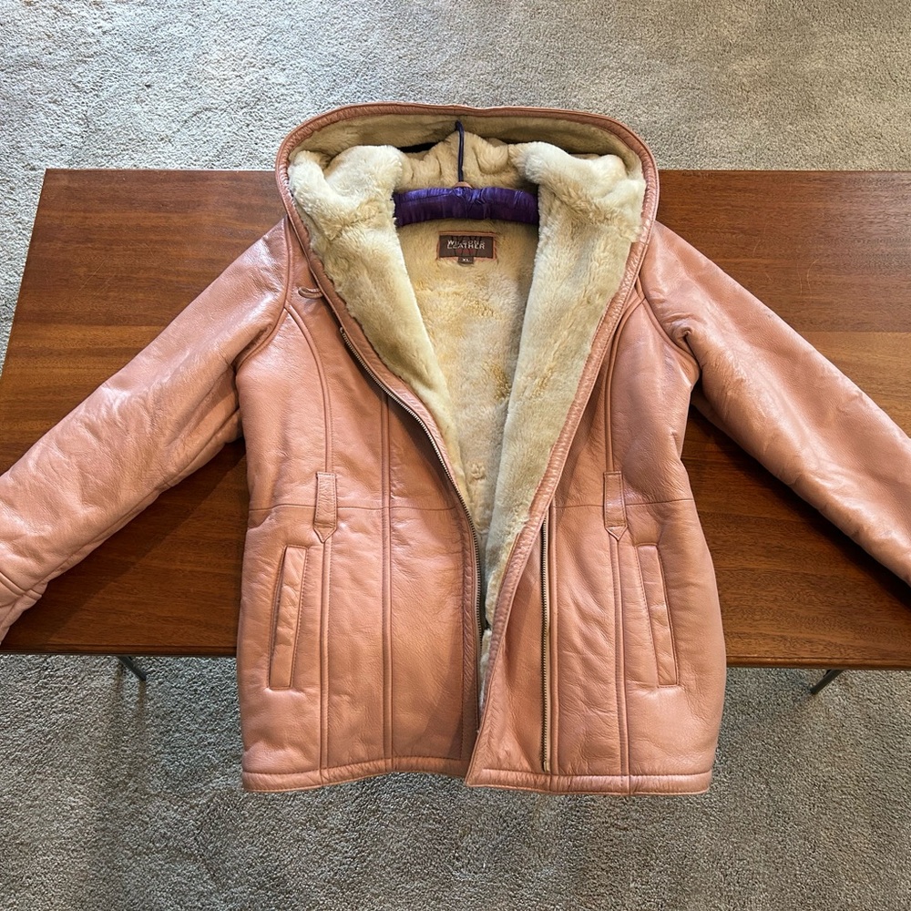 Wilson’s Leather Girl’s Pink Leather Shearling Jacket